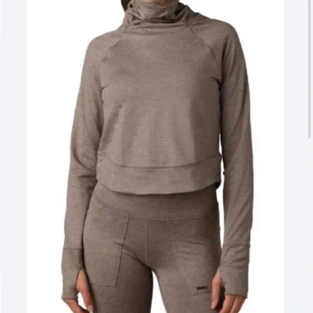 prAna Sunrise Antique Bronze Short Sleeve Crop Pullover Top Women's Medium